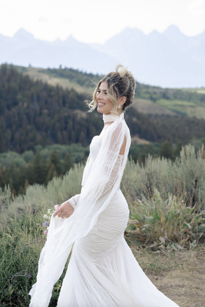 A gorgeous bride showcasing her bridal beauty add-ons