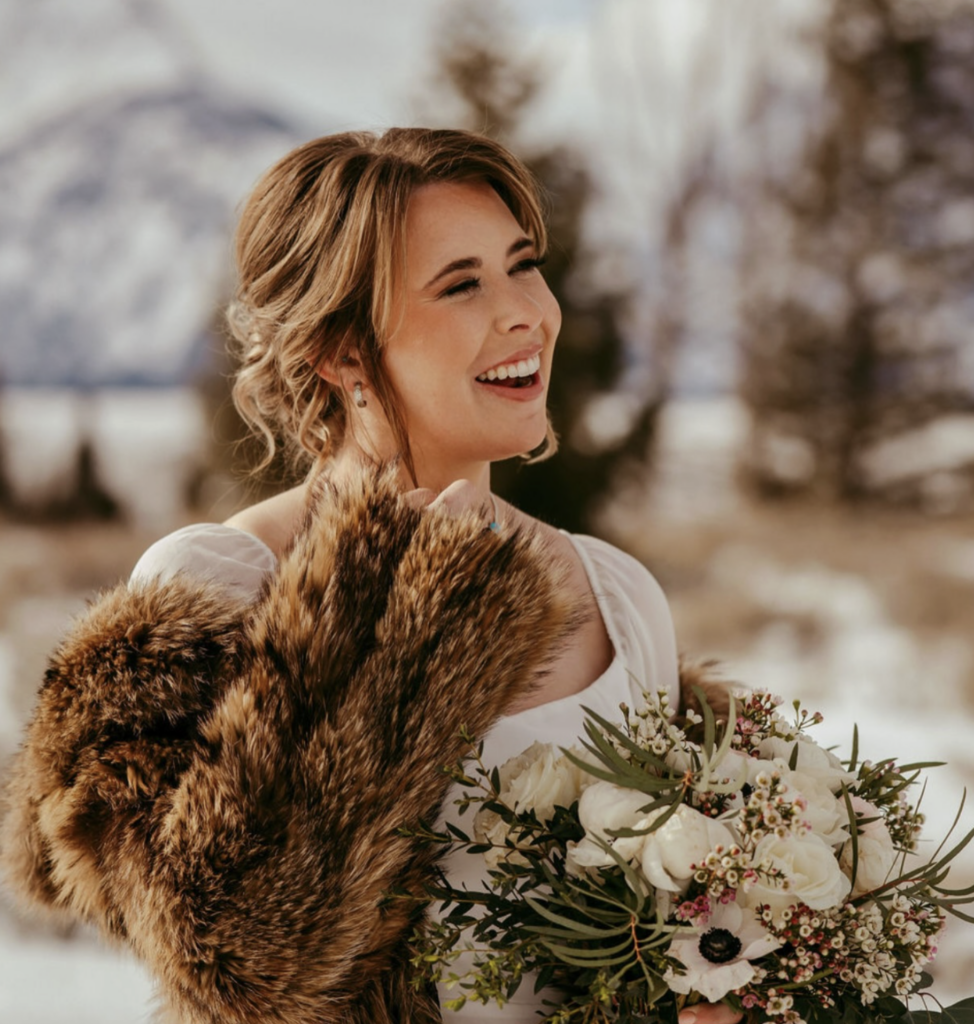 A gorgeous bridal spray tan in Jackson Hole