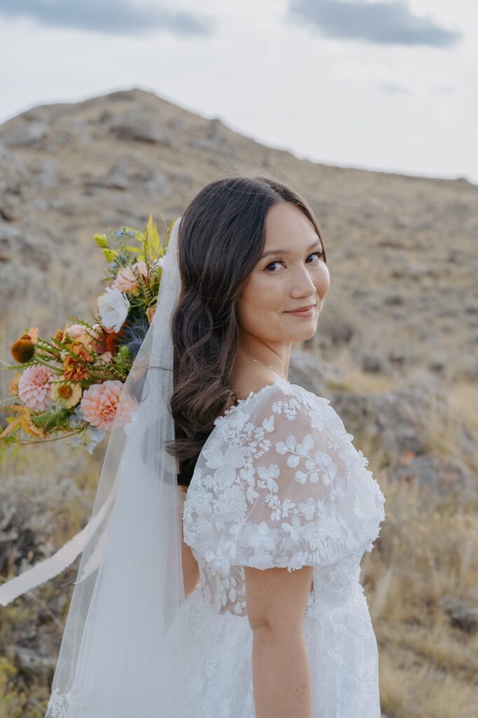 Bridal hair and makeup for Jackson Hole elopement